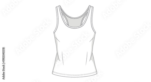 White tank top fashion sketch