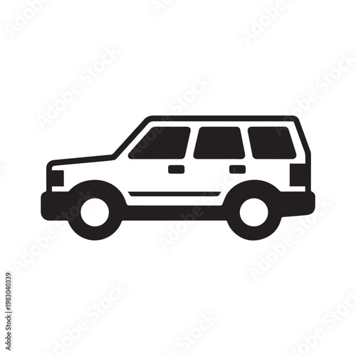 SUV car vector icon for automotive and transportation design projects.