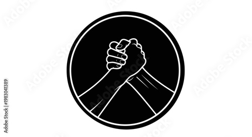 Symbol of Unity and Partnership with Two Hands Shaking.