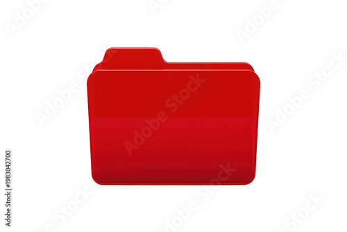 Plakat w ramie Red folder icon representing digital file organization, data storage, and document management with computing technology