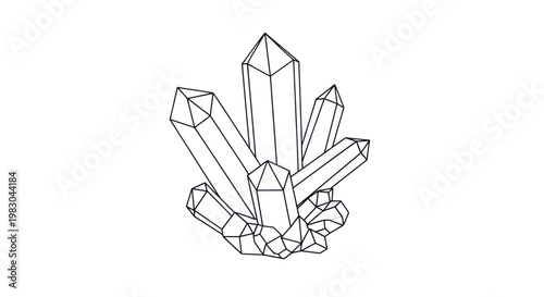 Crystals cluster on rock formation.