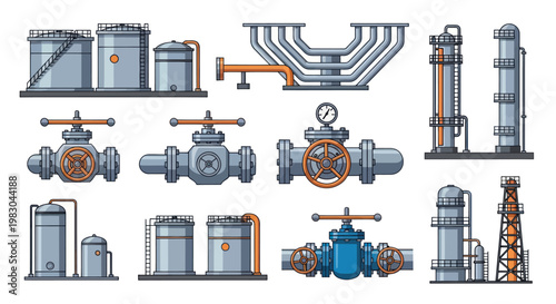 Industrial valves and pipes equipment.