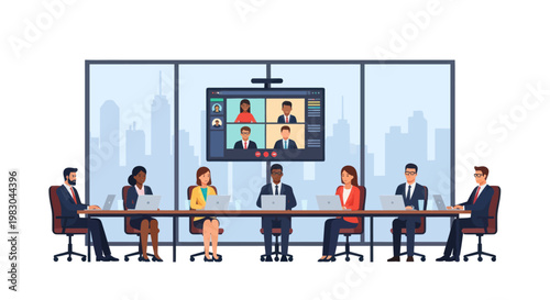 Business people in a meeting room.