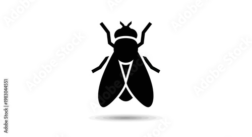 Black silhouette of a flying insect.