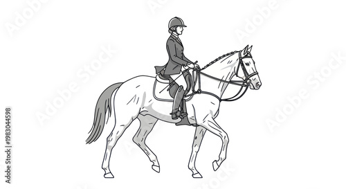 Man Riding Horse Equestrian Sports Action.