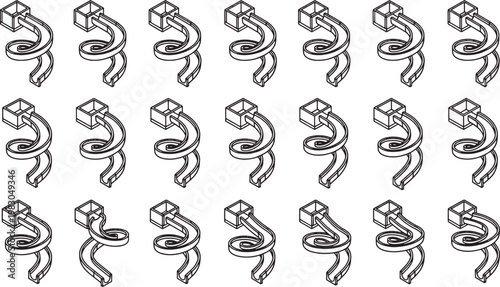 A visual symphony of repeating structural elements, showcasing the abstract geometry in an intriguing display.