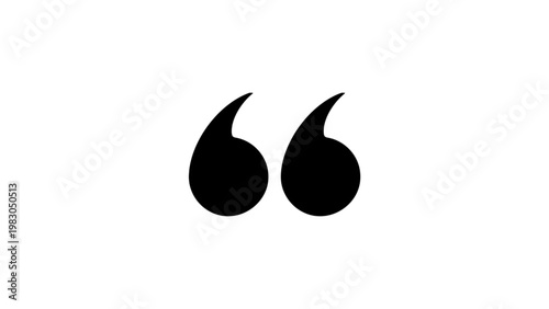 Black double quotation marks icon for text and citations
