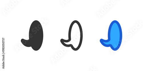 Hanging towel icon set. towel, cloth, rag, bathroom accessory, hanging loop, laundry, wipe. outline flat and colored vector illustration.