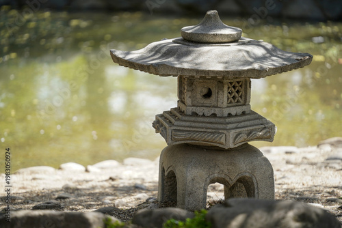 decorative element from a Japanese garden. detail.