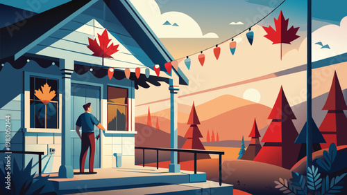 Preparing for July 1st Holiday Illustration