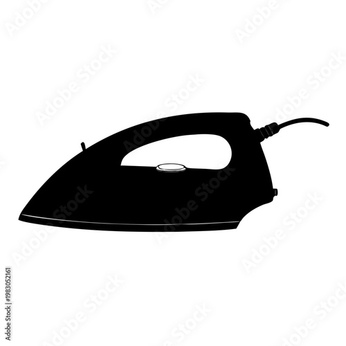 Electric steam iron appliance isolated on white background for domestic laundry housework and clothing care equipment