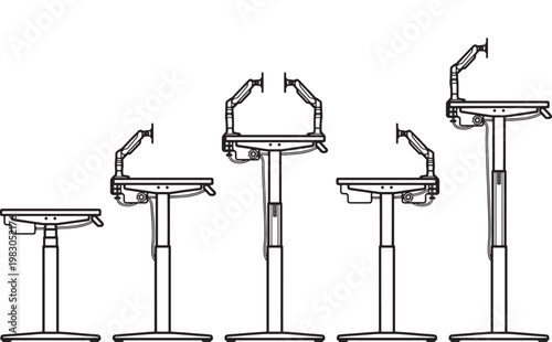 Elegant, ergonomic standing desk provides comfort, efficiency, and a healthy work environment.