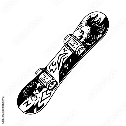 Hand Drawn Snowboard Illustration Vector