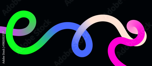 Colorful Swirl Line Background, Rainbow Gradient Ribbon Design, Abstract Wave Shapes for Party and Event Vector Illustration.
