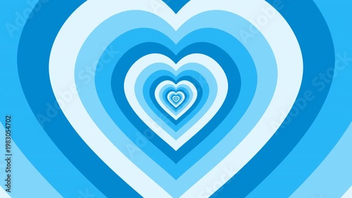 Abstract heart tunnel animation with concentric pink and blue shapes creating a sense of depth and motion
