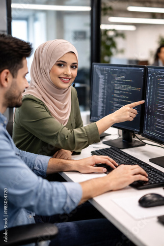 young couple using laptop