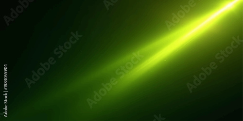 Abstract green light background with glowing spotlight rays and dark atmospheric design