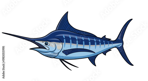 Blue Marlin Fish Illustration - Ocean Predator