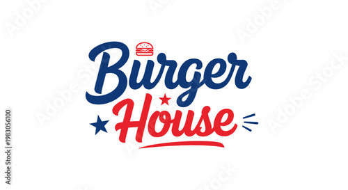 Burger House Logo - Fast Food Restaurant Branding
