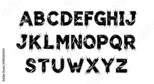 Distressed Alphabet Letters - Grunge Font Display