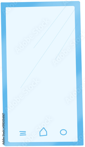 Blue smartphone with white screen illustration representing modern mobile technology