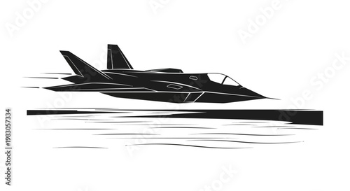 Modern Fighter Jet Taking Off