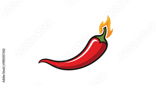 Spicy Red Hot Chili Pepper Illustration.