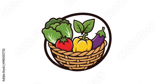 Colorful vegetables in a basket.