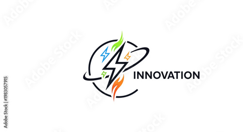 Innovation logo with lightning bolt symbol.