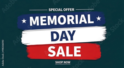 Memorial day sale advertisement patriotic discount offer for a limited time