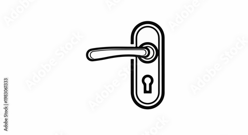 Stylized icon of a door handle with a keyhole