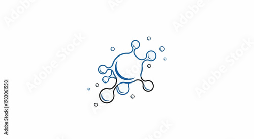 Abstract blue liquid blobs with small bubbles