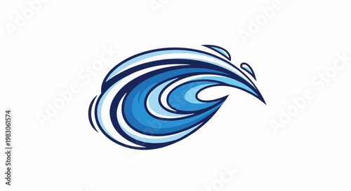 Abstract blue wave pattern with dynamic lines and splashes