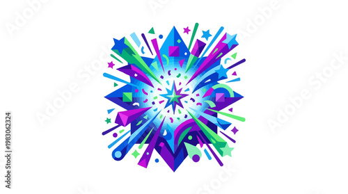 Vibrant colorful abstract art design element.