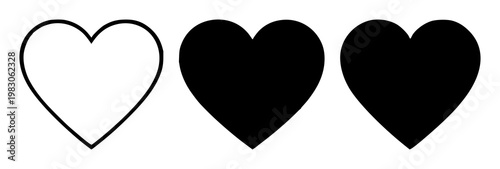 Wish-list heart icons set with solid black icons on white background featuring wishlist, heart, symbol with love and satisfaction