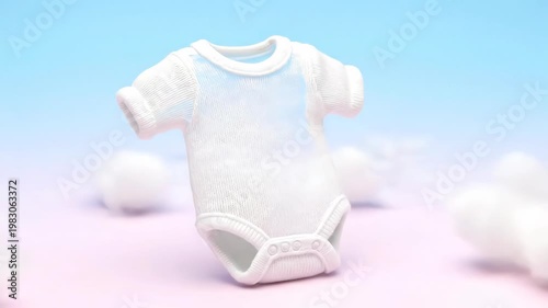 Soft cotton transforms into a gentle baby bodysuit. This symbolizes comfort and natural care for infants.