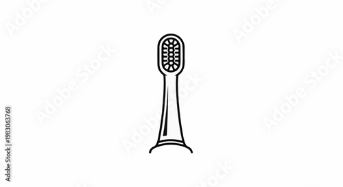 Outline illustration of a toothbrush head with visible bristles, set against a white background