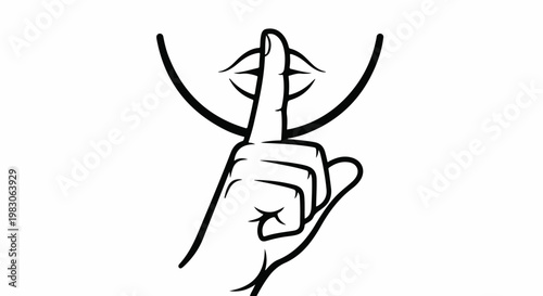 Finger over lips, symbol for silence and secrecy