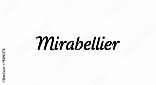 Elegant cursive script displays the word "Mirabellier" on a white background