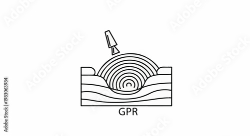 Ground penetrating radar scanning underground layers for surveys