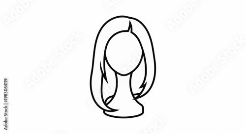 Minimalist line art of a bob haircut on a headless figure