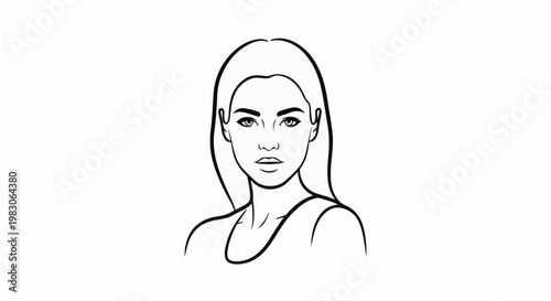 Outline of a woman's head and shoulders in black and white
