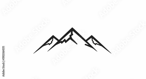 Minimalist graphic of three sharp, jagged mountain peaks