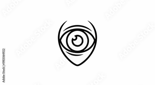 Stylized black eye symbol on a white background