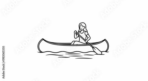 A person is rowing a canoe on the water