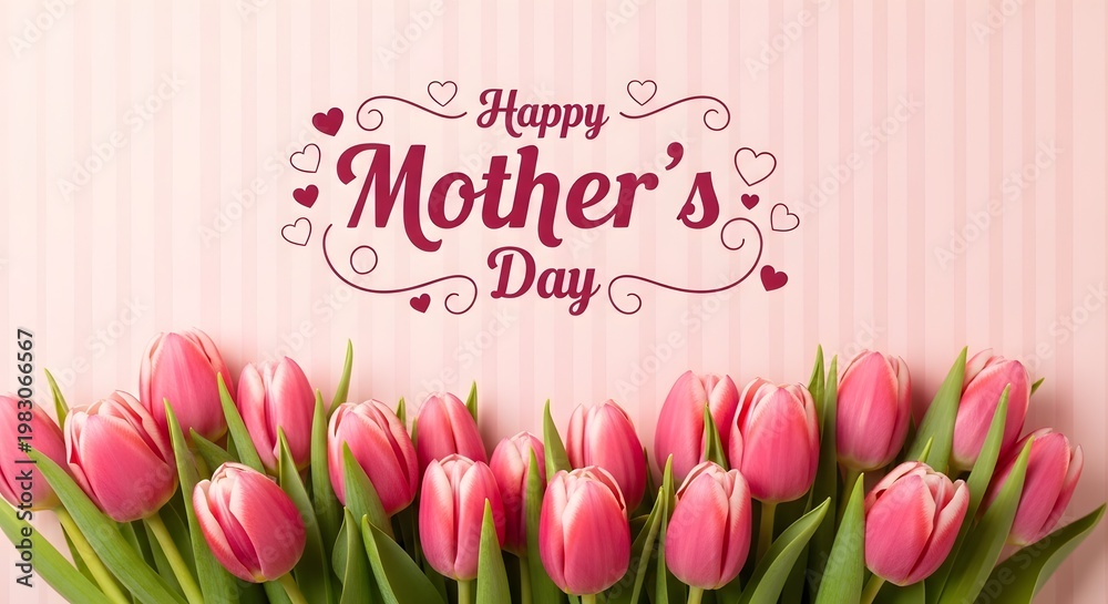 Fototapeta premium Happy mother's day floral greeting card