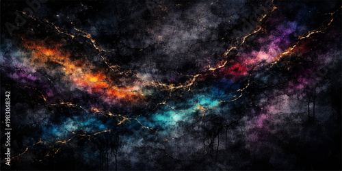 An abstract nebula galaxy background features glowing stars and dark cosmic textures for a science fiction fantasy wallpaper backdrop