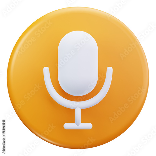 Microphone Audio Recording Symbol 3D Illustrations