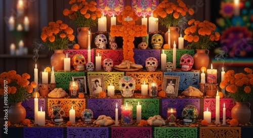 Day of Dead altar display.