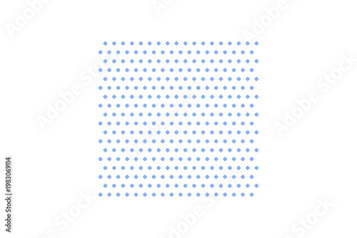 Abstract blue dot pattern on white background.